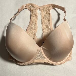 Paramour Lace T-Back Plunge Bra in Beige